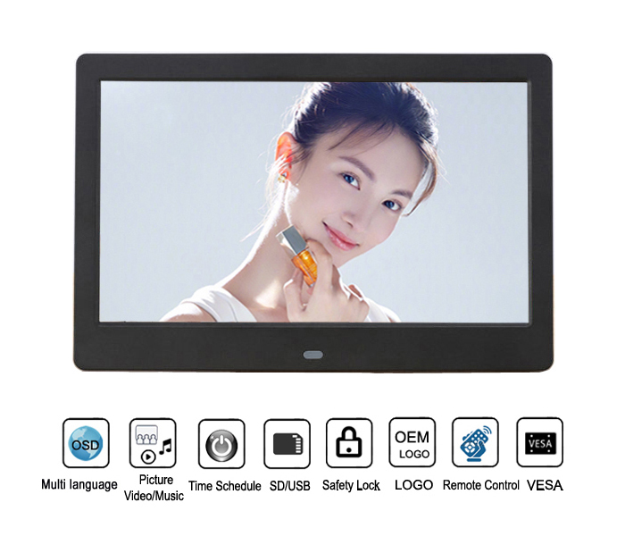 10 Inch LCD Memories Digital Picture Frame With Slideshow Video Player