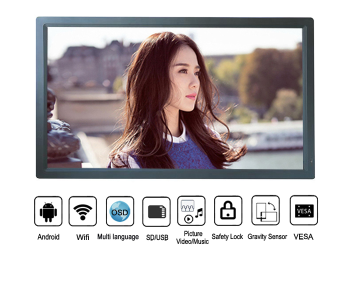 27Inch Commercial Digital Picture Frame Android Wifi Network