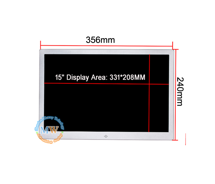 15 Inch LCD Aluminum Case Digital Photo Frame With Commercial Oem Custom