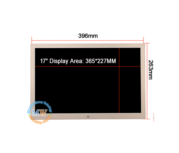 17Inch Multifunctional Electronic Photo Frame With Aluminum Material