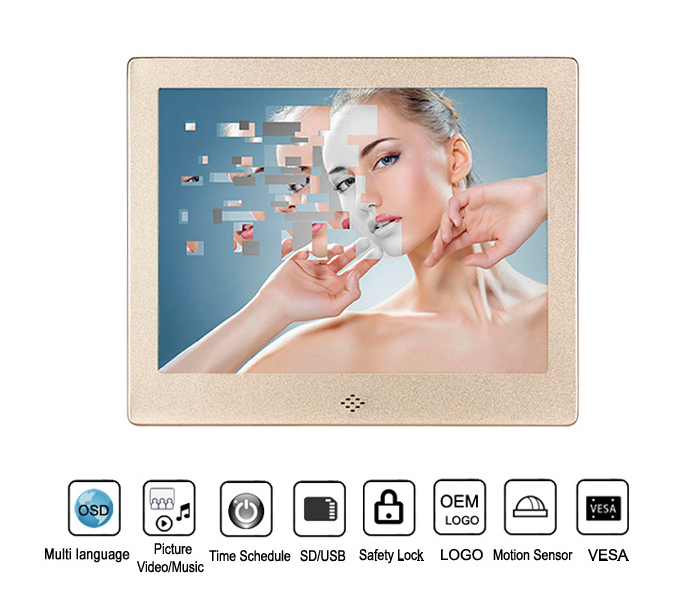 8 Inch Full Function Electronic Picture Frame With Video Ad Play