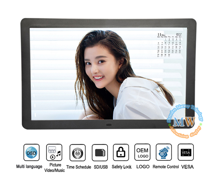 Multi Function 21.5 Inch High Definition Digital Photo Frame 21Inch With Video Playback