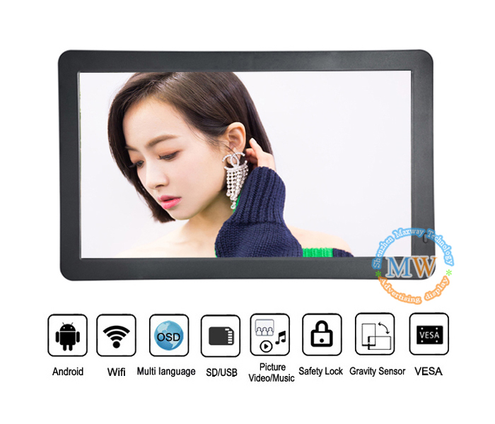 Android Wifi 13.3 Inch Battery Operated Digital Photoframe With Video Picture Loop